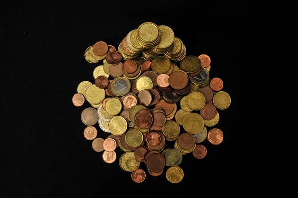 Fotó Háttér Textúra Kis Érméket Különböző Európai Országok — Stock Fotó