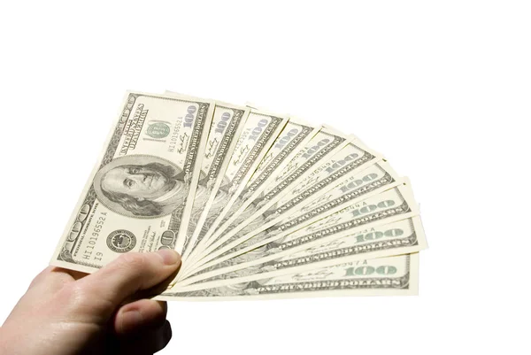 Money Hands Isolated White — Stock Photo, Image