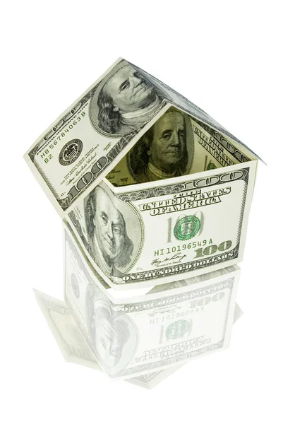 Money House White Background — Stock Photo, Image