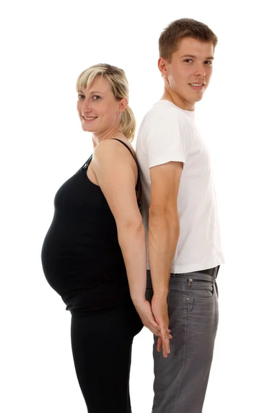 Gravid Kvinna Med Sin Man — Stockfoto