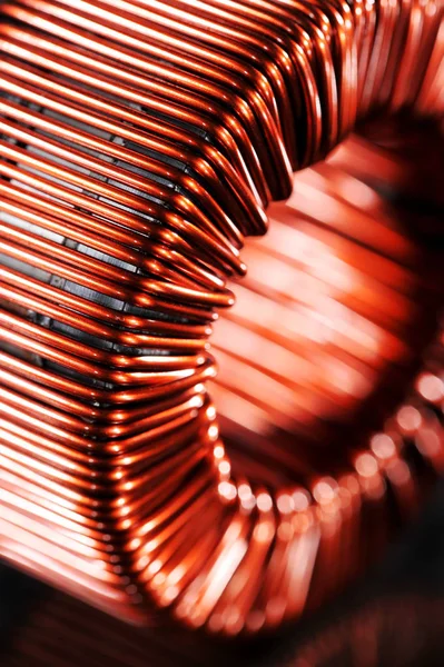 Macro Detail Copper Coil Transformer — Stock Photo, Image