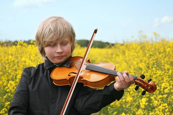 Jovem Adolescente Com Violino — Fotografia de Stock