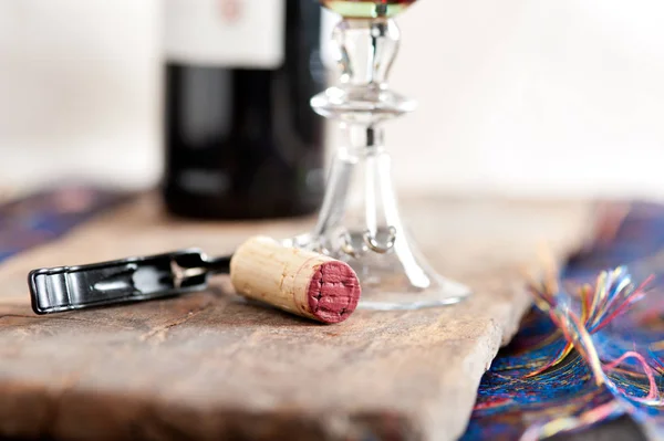 Red Wine Corking Tasting Closeup Macro — Stock Photo, Image