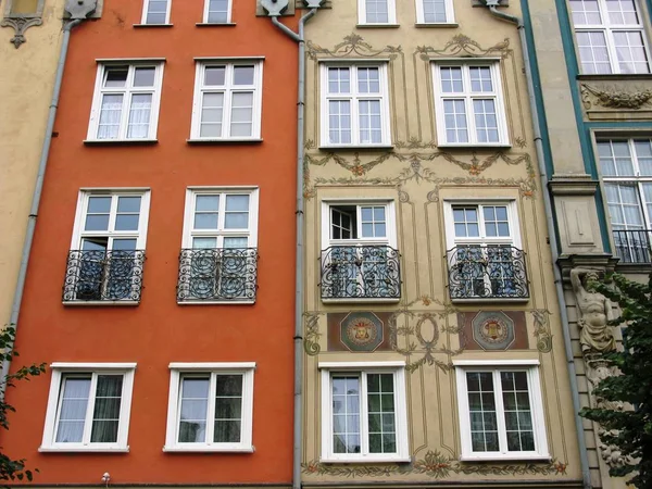 Façades Maisons Dans Gdansk Gdansk — Photo