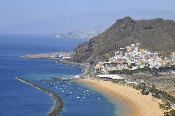 Vista Aerea Famosa Spiaggia Teresitas Della Parte Nord Est Tenerife — Foto Stock