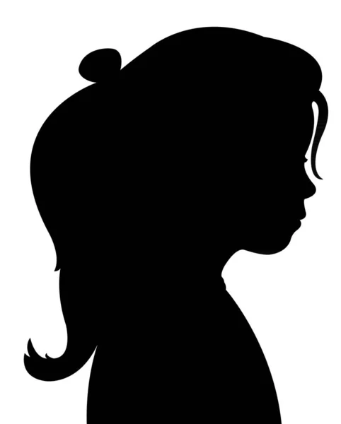 Girl Head Silhouette Vector — Stock Photo, Image
