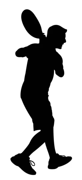 Tennisspieler Junge Silhouette Vektor — Stockfoto