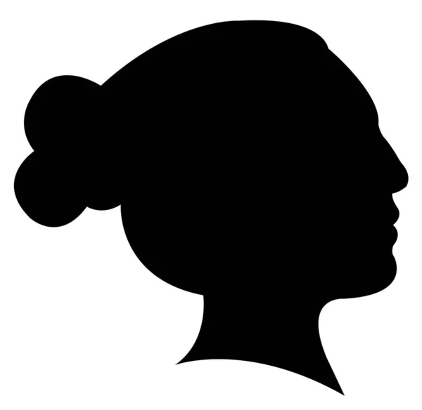 Lady Head Silhouette Vector — Stock Photo, Image