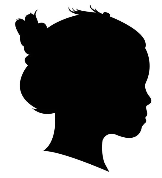 Ein Mädchen Kopf Silhouette Vektor — Stockfoto