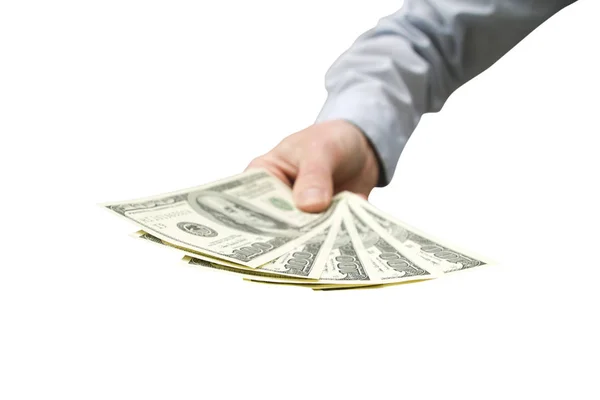 Money Hands Isolated White — Stock Photo, Image