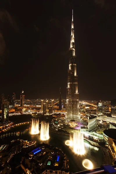 Burj Khalifa Dubai Noite — Fotografia de Stock