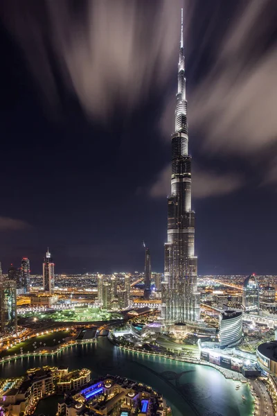 Mrakodrap Burdž Chalífa Dubaji Noci — Stock fotografie