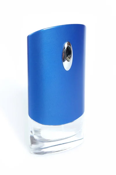Blauw Parfum Geïsoleerd Wit — Stockfoto