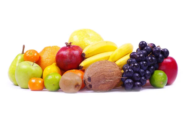 Composition Avec Fruits Isolés Sur Blanc — Photo