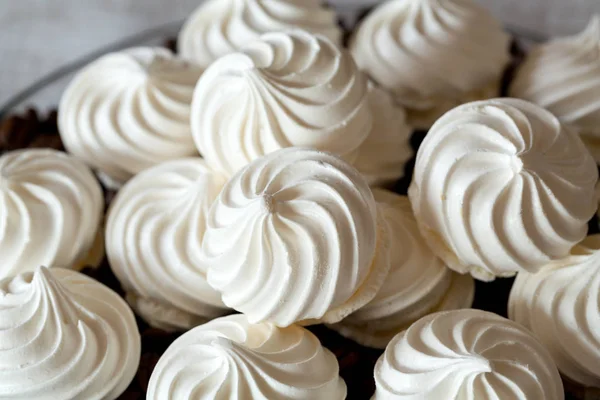 Franse Vanille Meringue Cookies Koffie Bonen — Stockfoto