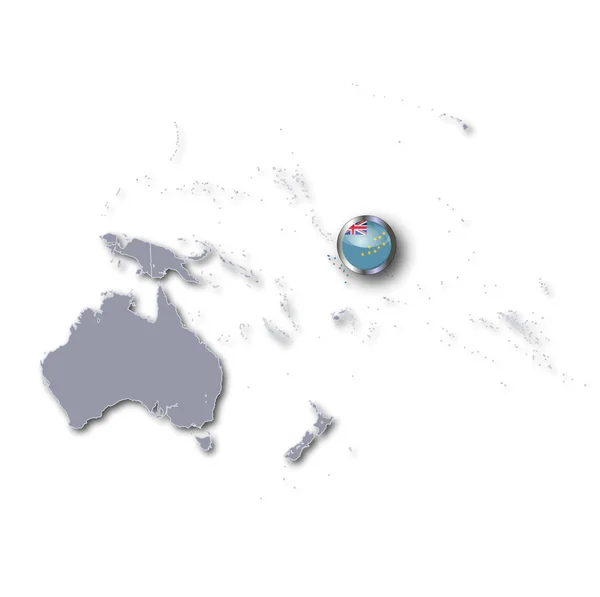 Pazifikkarte Mit Tuvalu — Stockfoto