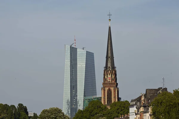 Church Three Kings Frankfurt Main River Taken Early Evening — Stock Photo, Image