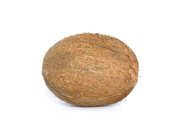 Ganze Kokosnuss Auf Weißem Hintergrund — Stockfoto