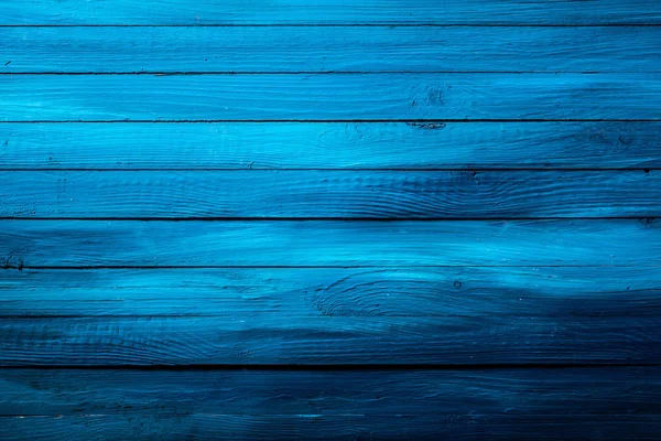 Colorful Rich Blue Wooden Background Texture Graduuated Colour Parallel Boards — Stock Photo, Image