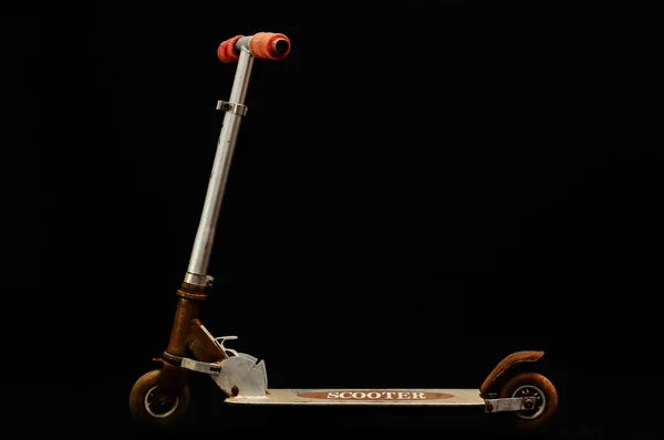 Metalen Scooter Voor Kind Witte Achtergrond — Stockfoto