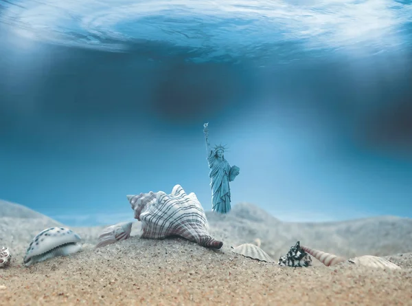 New York Underwater Sand Shells — Stock Photo, Image