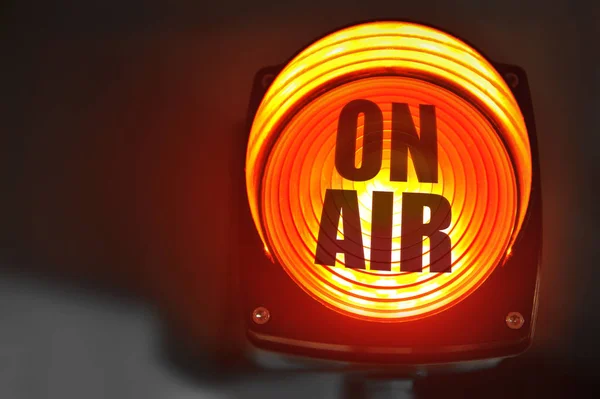Glowing Red Air Display Radio Television — Stock Photo, Image