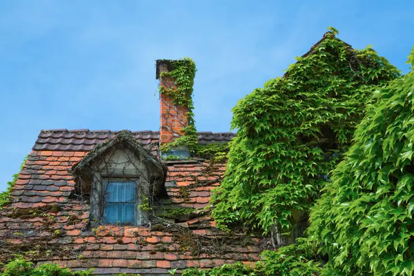 Detalhe Telhado Uma Casa Velha — Fotografia de Stock