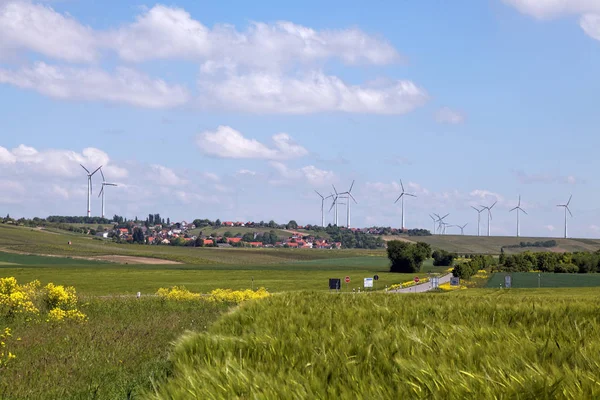 Energía Eólica Equipo Turbinas Eólicas — Foto de Stock