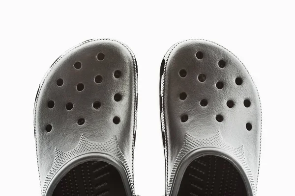 白い背景に隔離された黒い靴 — ストック写真