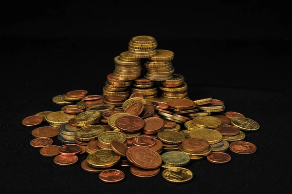 Textura Fondo Foto Con Monedas Pequeñas Diferentes Países Europeos — Foto de Stock