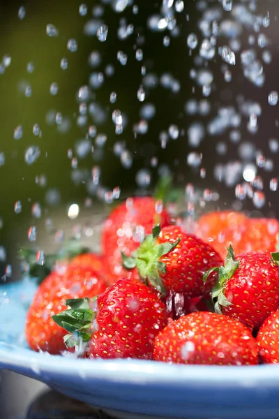 Frische Fruchtige Erdbeeren Nahsicht — Stockfoto