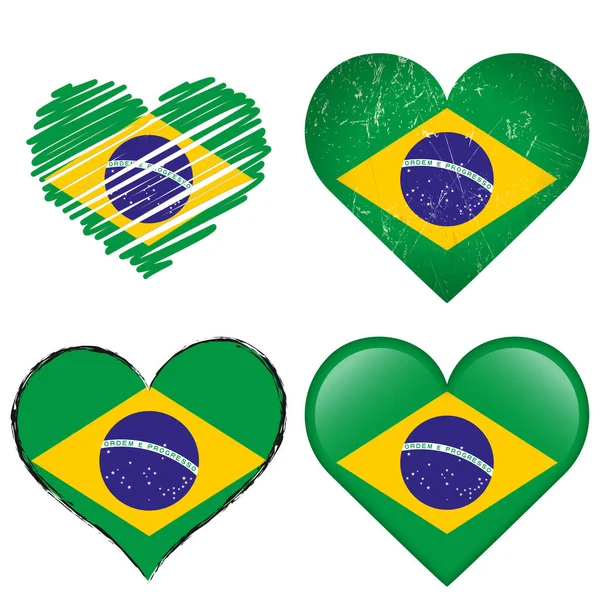 Coleção Itens Brasil Quatro Corações Diferentes — Fotografia de Stock