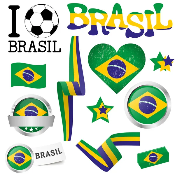 Verzameling Van Brasil Pictogrammen Marketing Accessoires — Stockfoto