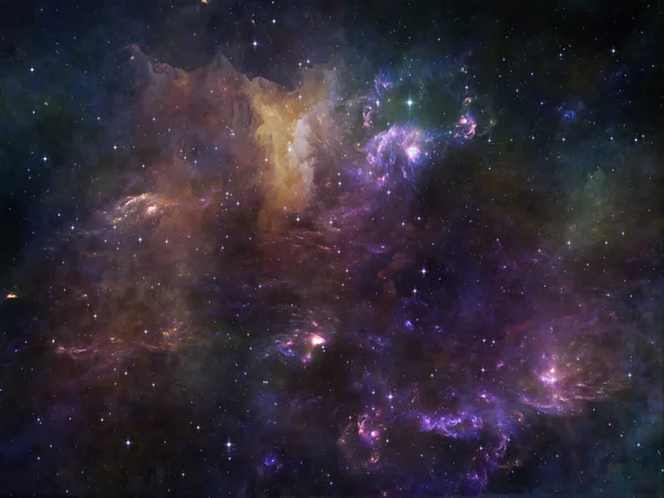 Rymden Serie Abstrakt Design Gjord Nebulosan Stjärnor Och Färger Ämnet — Stockfoto