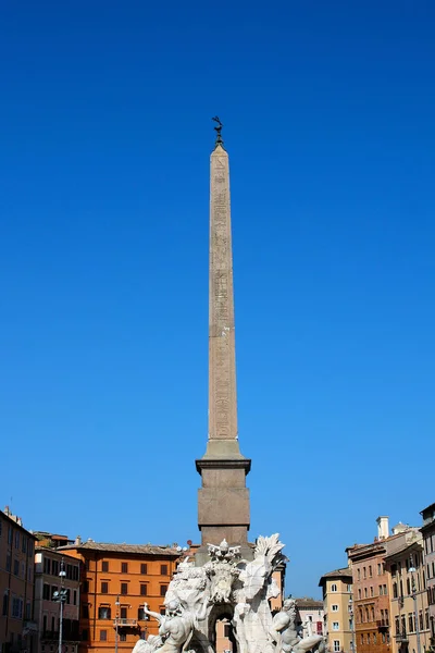 Fontana Dei Quattro Fiumi Obelisco Agonale — Stock Fotó