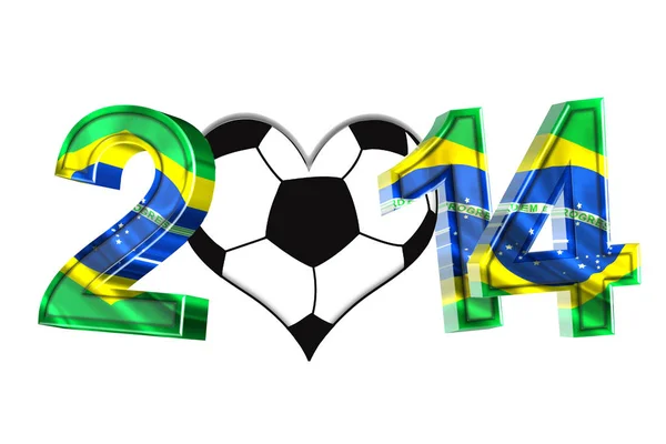 Football Heart Beats Brazilian — Stock Photo, Image