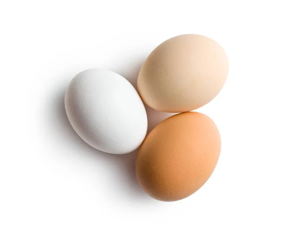 Νωπά Αυγά Λευκό Φόντο — Φωτογραφία Αρχείου