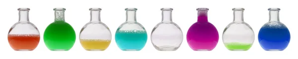 Kolorowe Różne Butelki Szklane — Zdjęcie stockowe