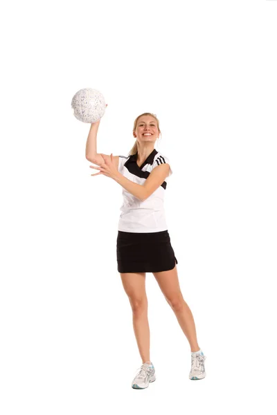 Portret Van Meisje Spelen Volleybal — Stockfoto