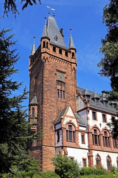 Πύργος Του Δημαρχείου Στο Weinheim Από Μικρό Πάρκο Παλάτι — Φωτογραφία Αρχείου