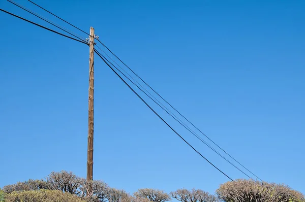 Alte Retro Telefonmasten Feld — Stockfoto