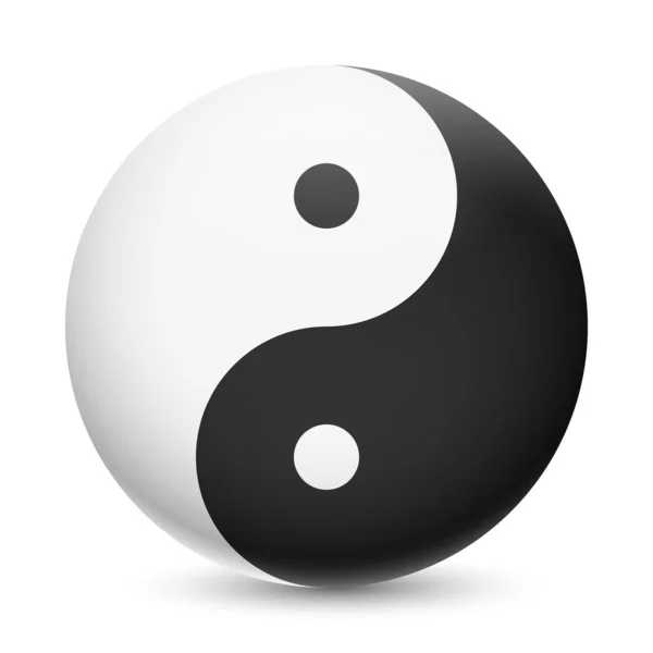 Yin Yang Symbol Bílém Pozadí Harmonie Rovnováha Protikladů — Stock fotografie