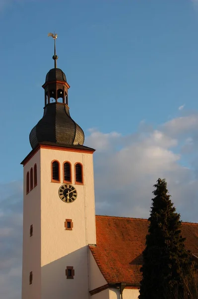 Evangelische Kirche Neuburg Rhein — Stockfoto