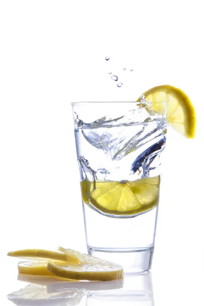 Cortina Limón Agua Mineral — Foto de Stock