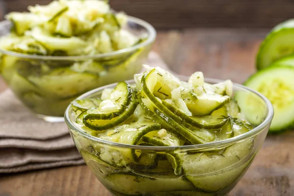 Cucumber Salad Fresh Herbs Onions — Stock Photo, Image