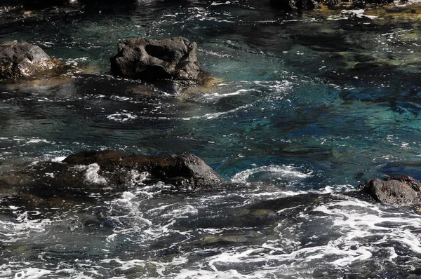 Blue Water Κυματίζει Υφή Στον Ατλαντικό Ωκεανό — Φωτογραφία Αρχείου