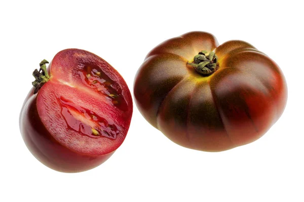 Tomate Verte Tranchée Isolée — Photo