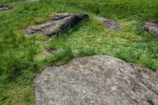Крупный План Огромных Камней Горном Лугу — стоковое фото