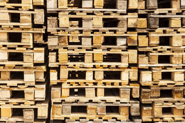 Dřevěné Transportní Palety Zásobnících Připravené Dodání — Stock fotografie