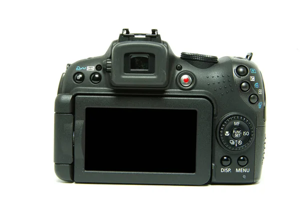 Black Digital Camera Isolated White — Stock Photo, Image